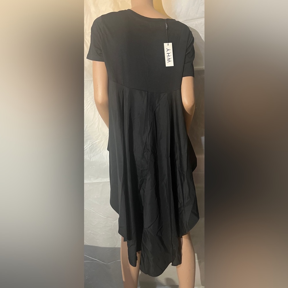 WHY DRESS Black Shirt with Feather and Rhinestone Accents Size L - Picture 4 of 6